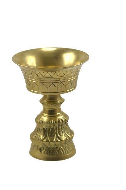 THE BUDDHIST SHOP Brass Embossed Butterlamp butterlamp